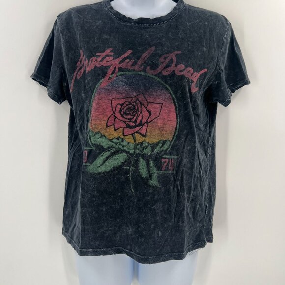 Grateful Dead 1974 Rose Graphic Tee By Junk Food Clothing Women Size Small - Picture 1 of 9